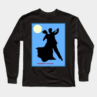 Moonlight in Vermont Song Musical Silhouette Dance Couple Print Long Sleeve T-Shirt